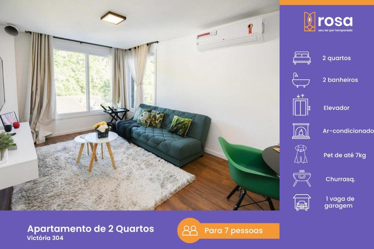 Rosa Apartamento Centro Victória Blue e Green Gramado Exterior foto